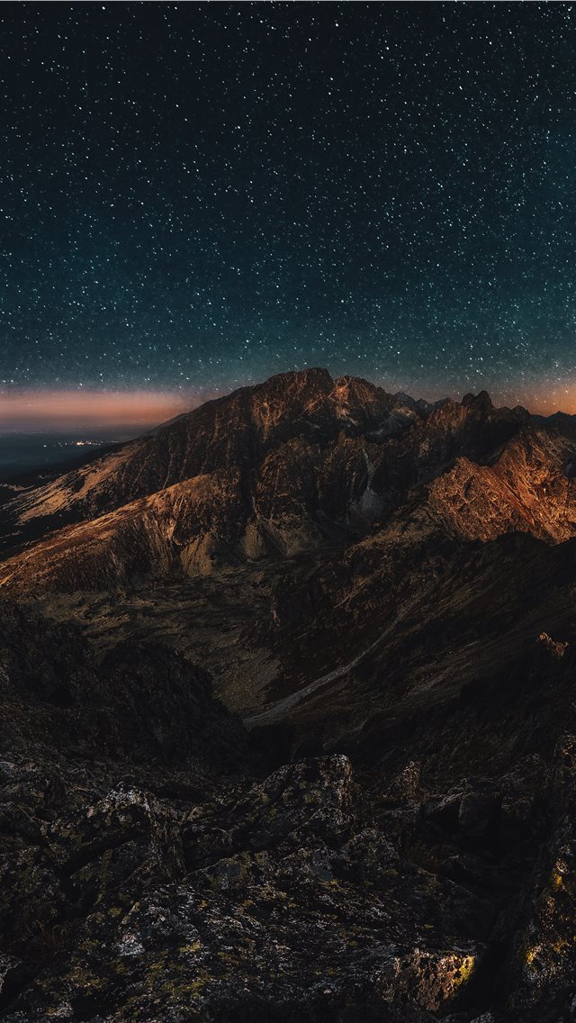 640x1136 Starry night - peak iPhone Wallpaper