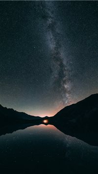 Milky way Antholz lake wallpaper