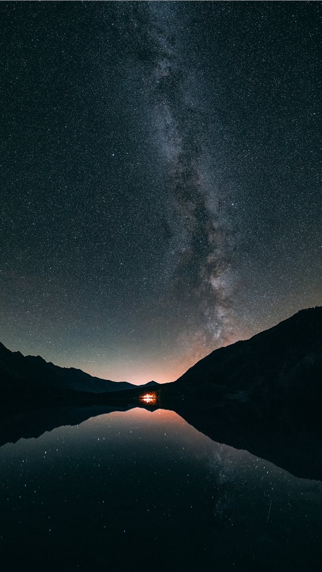 640x1136 Milky way Antholz lake - italy iPhone Wallpaper