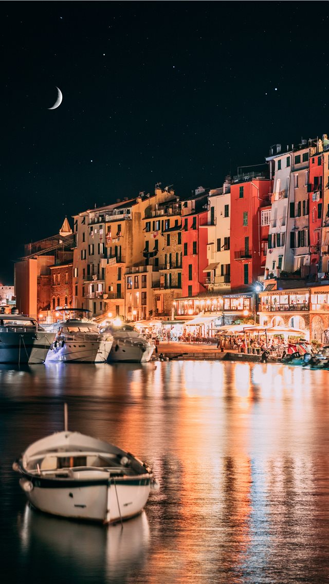 Italian riviera by night iPhone wallpaper 