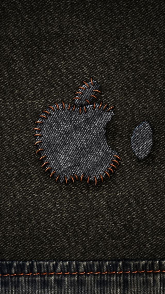 640x1136 Computers Apple Denim stripe - logo iPhone Wallpaper
