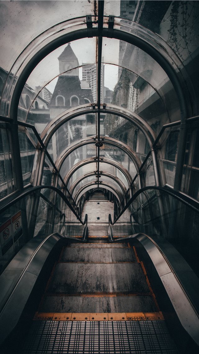 640x1136 gray empty escalator - photography iPhone Wallpaper