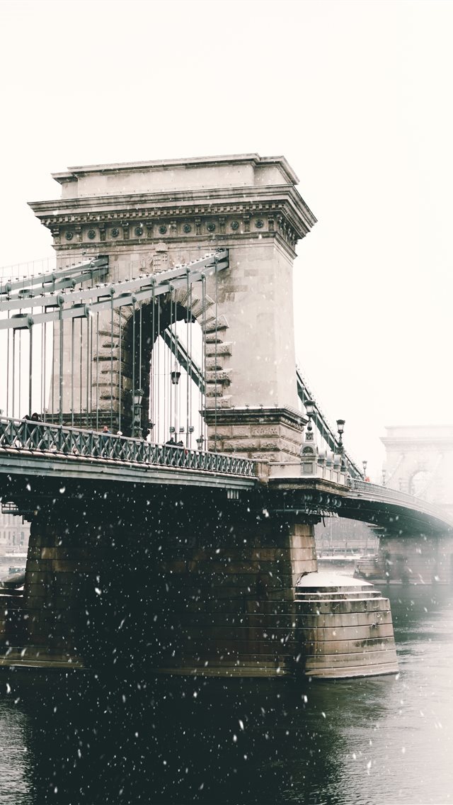 640x1136 Chain Bridge   Budapest - fog iPhone Wallpaper