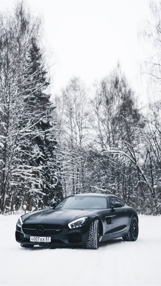 black Ford Mustang GT coupe iPhone wallpaper 