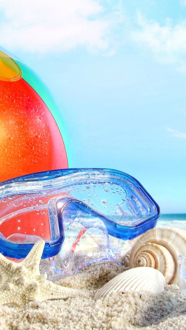 640x1136 Cool Beach Accessories -  iPhone Wallpaper