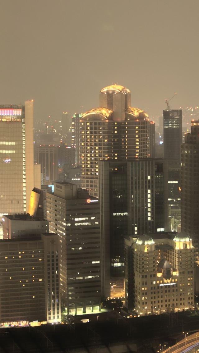 640x1136 Panorama Of Osaka - tower iPhone Wallpaper