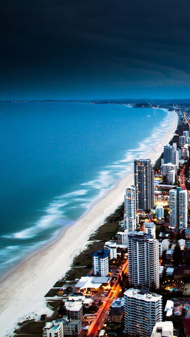 640x1136 Golden City Coast -  iPhone Wallpaper
