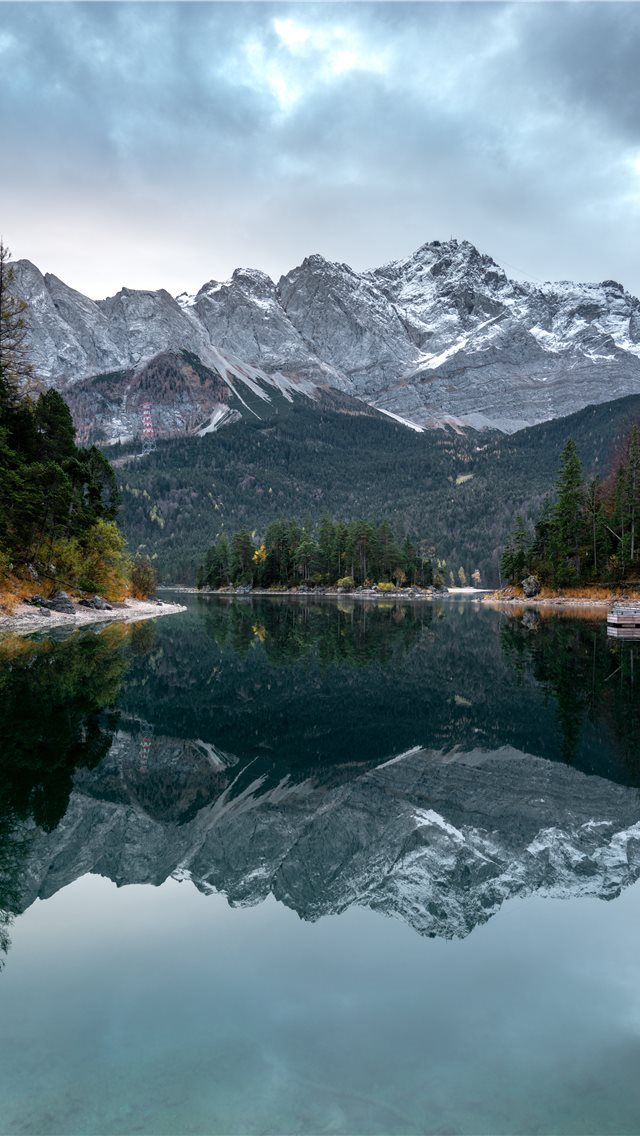 640x1136 Perfect Reflection of the Zugspitze - mountain iPhone Wallpaper