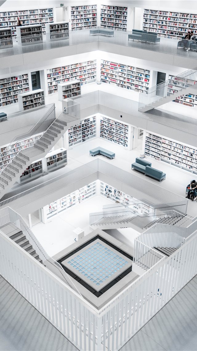 640x1136 Stuttgart Library - perspective iPhone Wallpaper