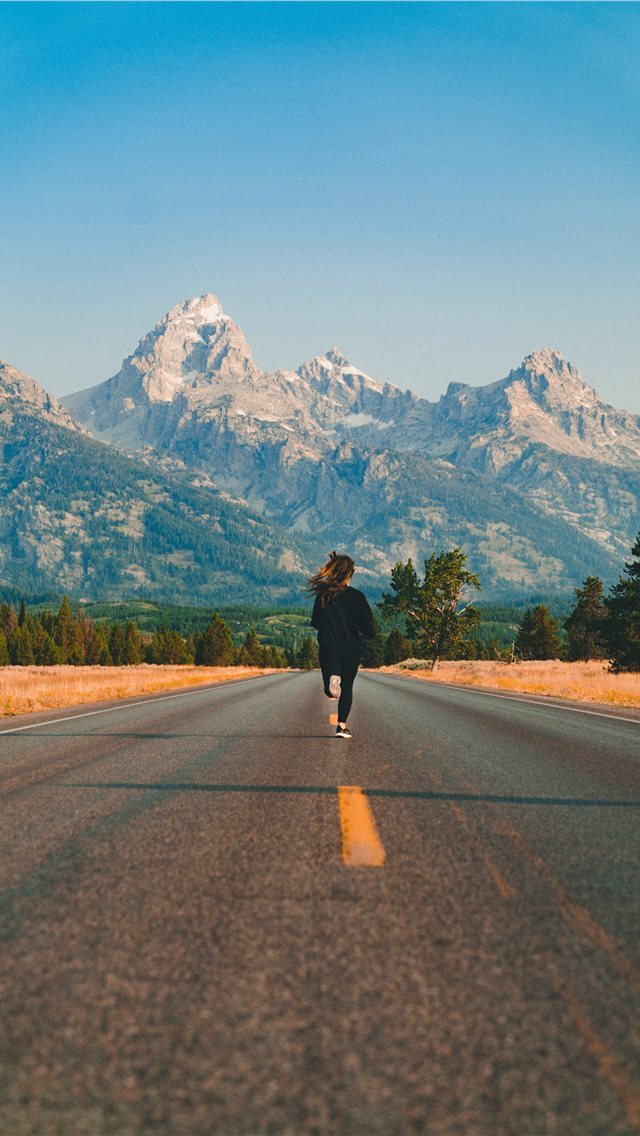 640x1136 Running to the mountains  - highway iPhone Wallpaper