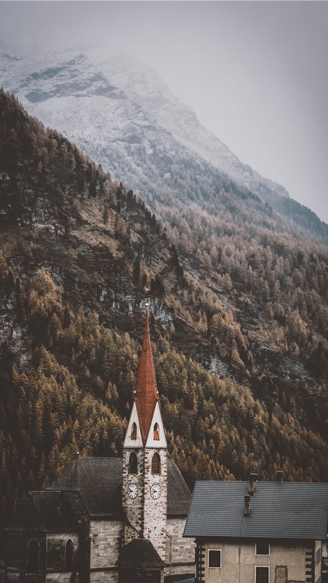 640x1136 Church of St Wolfgang  Rein in Taufers! - fir iPhone Wallpaper