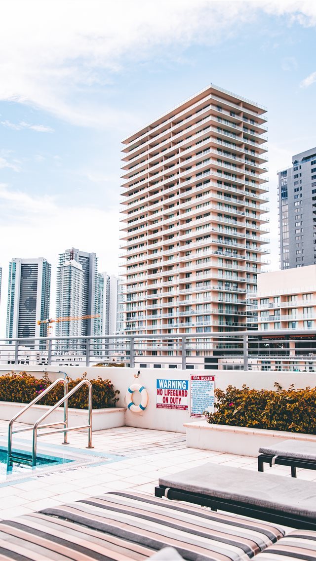 640x1136 Downtown Miami from the pool side   Check out my I... - buildings iPhone Wallpaper
