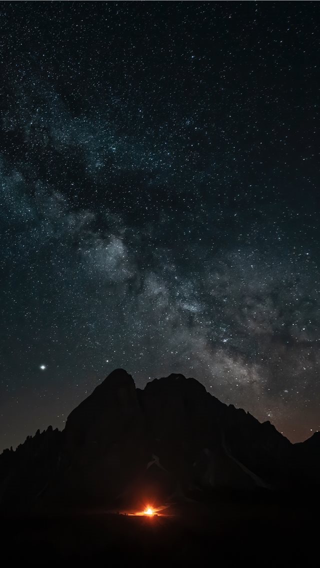 640x1136 Milkyway over the peak Putia  Dolomites Nature Her... - nebula iPhone Wallpaper