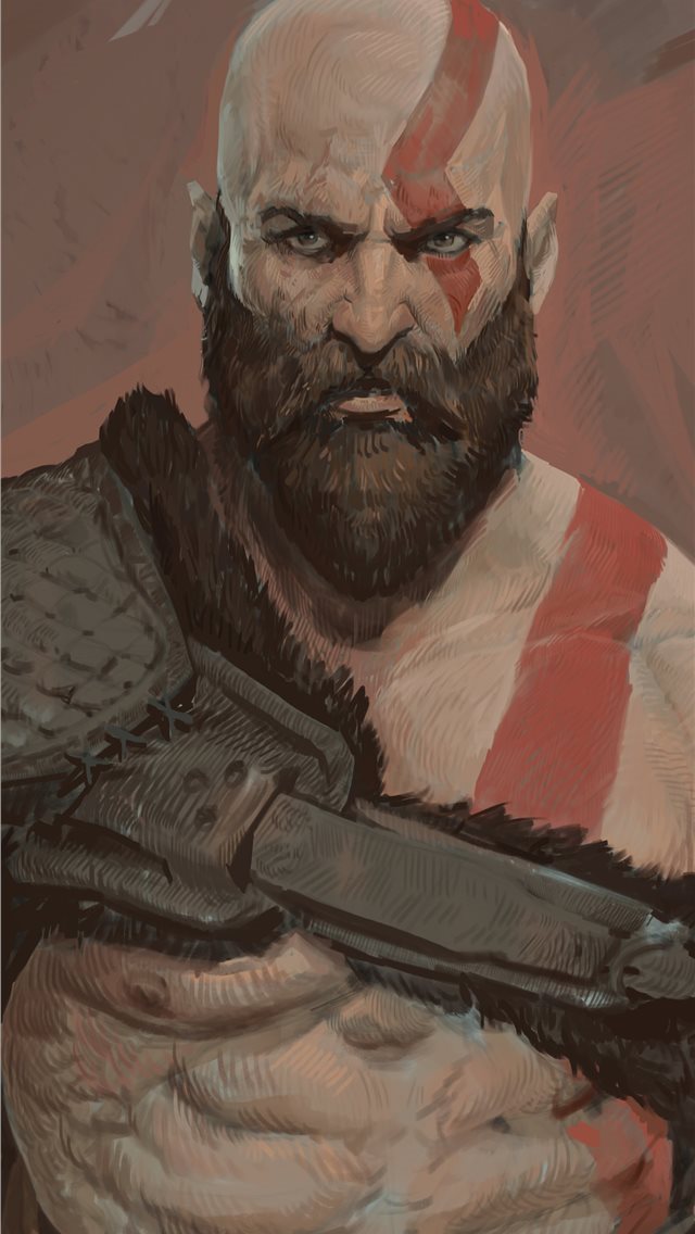 640x1136 kratos 5k artwork - artwork iPhone Wallpaper