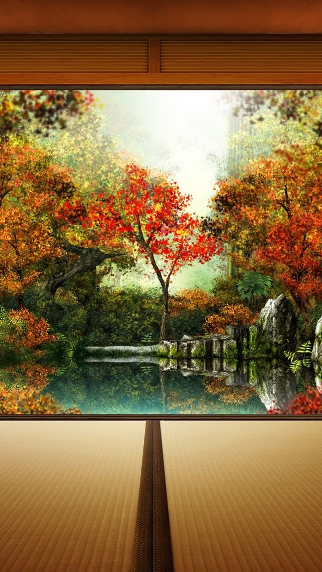 640x1136 Autumn 7 - wood iPhone Wallpaper