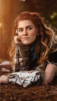 aloy from horizon zero dawn cosplay wallpaper