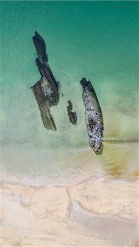 Nature's Shipwreck  Aerial photo of Kiloran Bay on... wallpaper