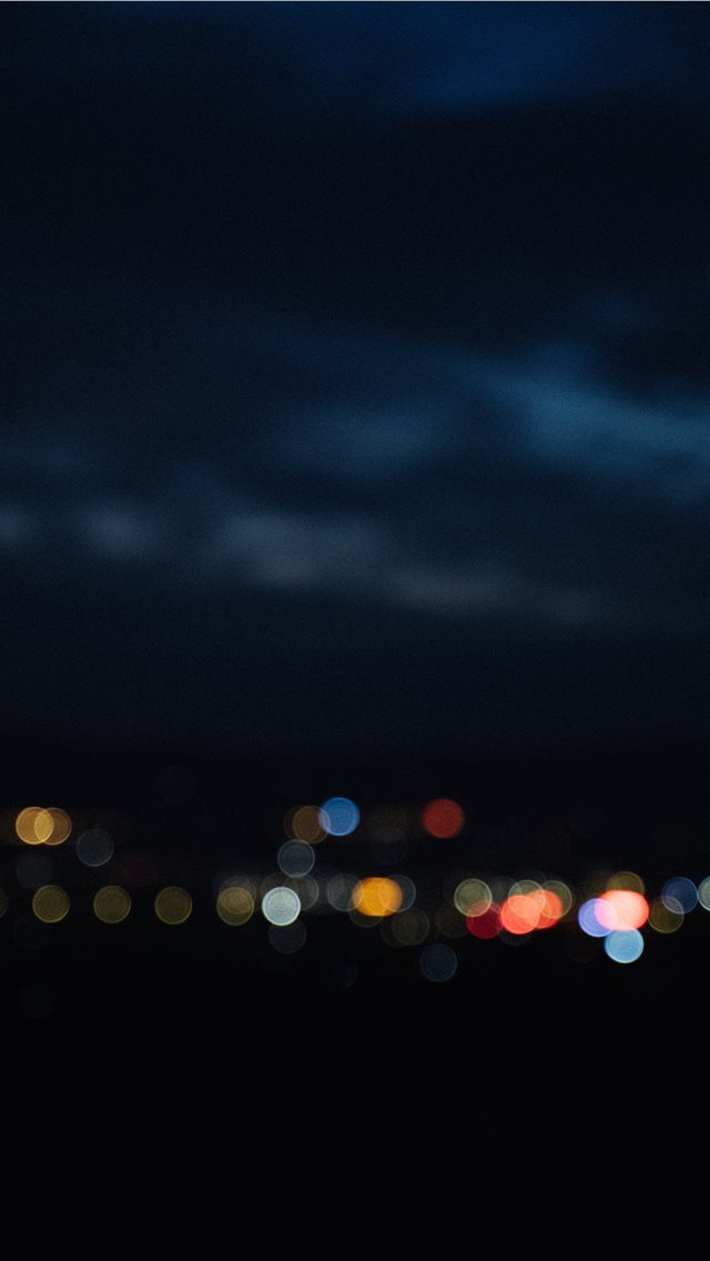 640x1136 night view of a small town - sea iPhone Wallpaper