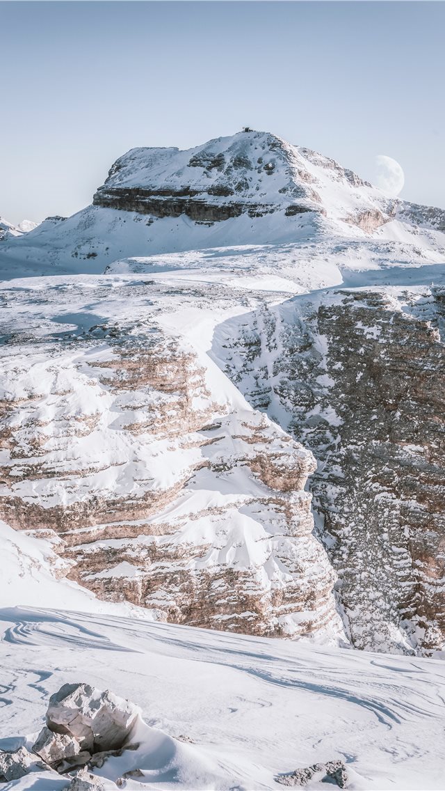 640x1136 Moonset behind the Piz (peak) Boe  a known summit ... - leisure activities iPhone Wallpaper