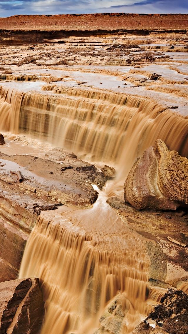 640x1136 Canyon Rock River - waterfall iPhone Wallpaper