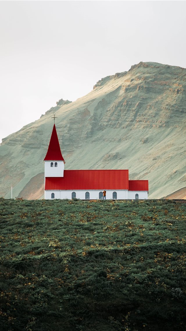 640x1136 Beautiful Church in Vik  Iceland - iceland iPhone Wallpaper