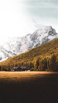 House  Forest and Mountain in Austria  wallpaper