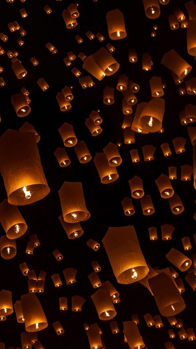 640x1136 Sky Lanterns - float iPhone Wallpaper