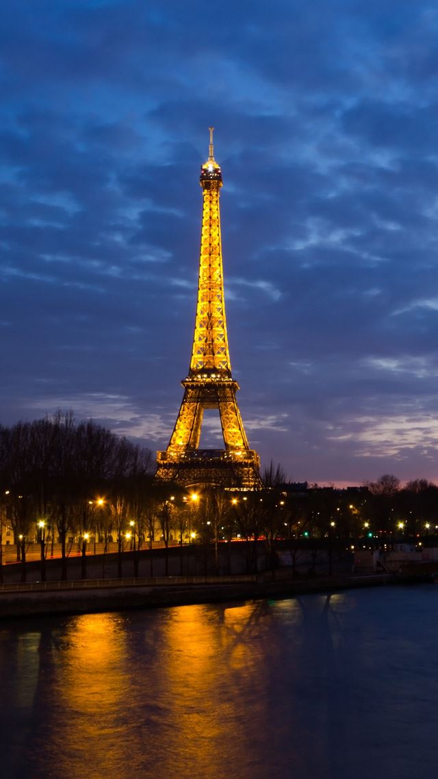640x1136 Eiffel Tower Sunset -  iPhone Wallpaper