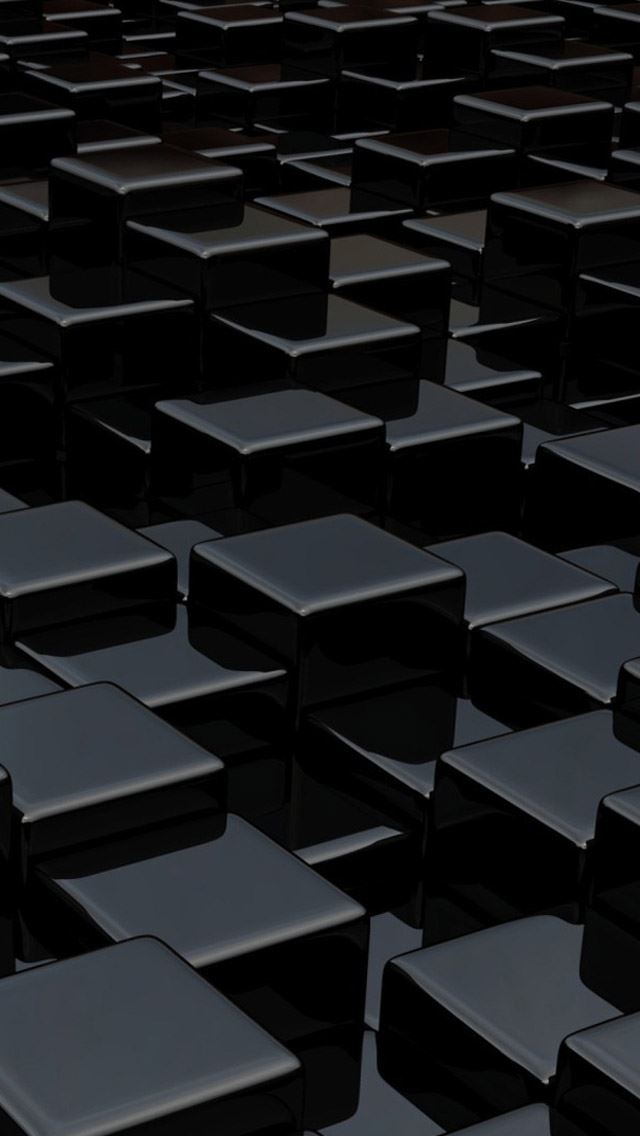 640x1136 Black Cubes 3d - 3d iPhone Wallpaper