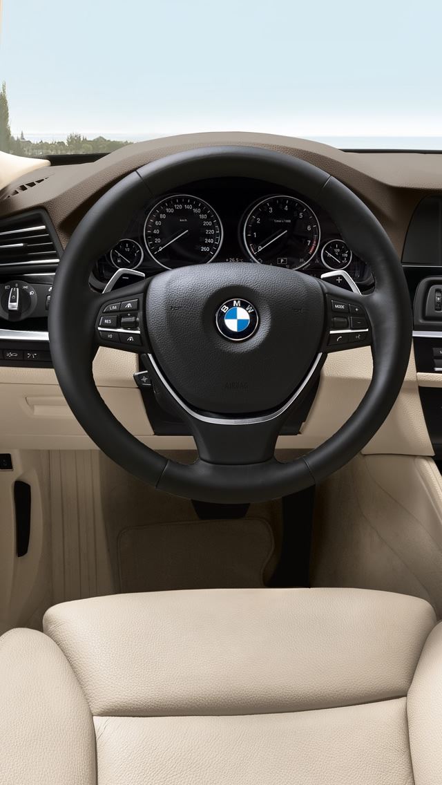 640x1136 Bmw 5 Series Touring F11 Interior - steering wheel iPhone Wallpaper