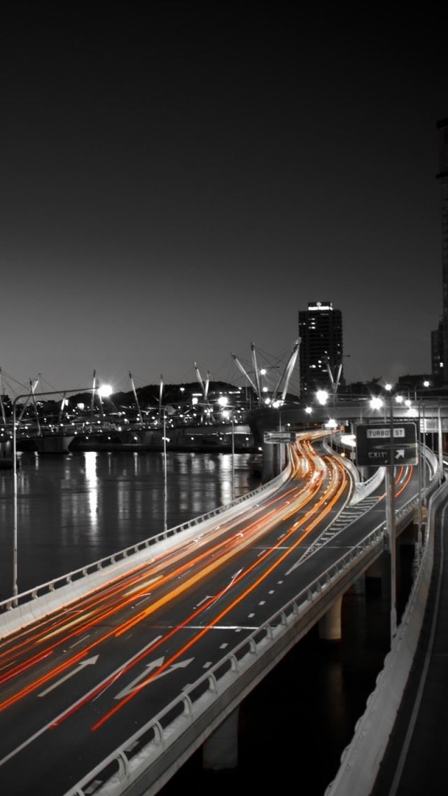 640x1136 Light Traces 2 - city iPhone Wallpaper