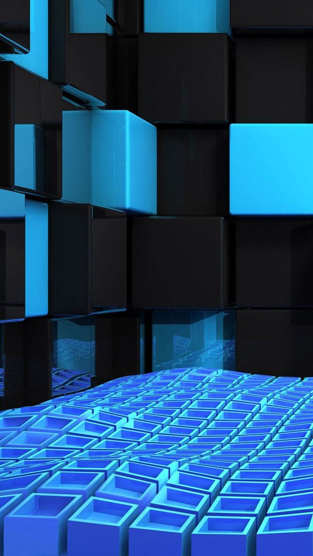 640x1136 Room of Cubes - abstract iPhone Wallpaper