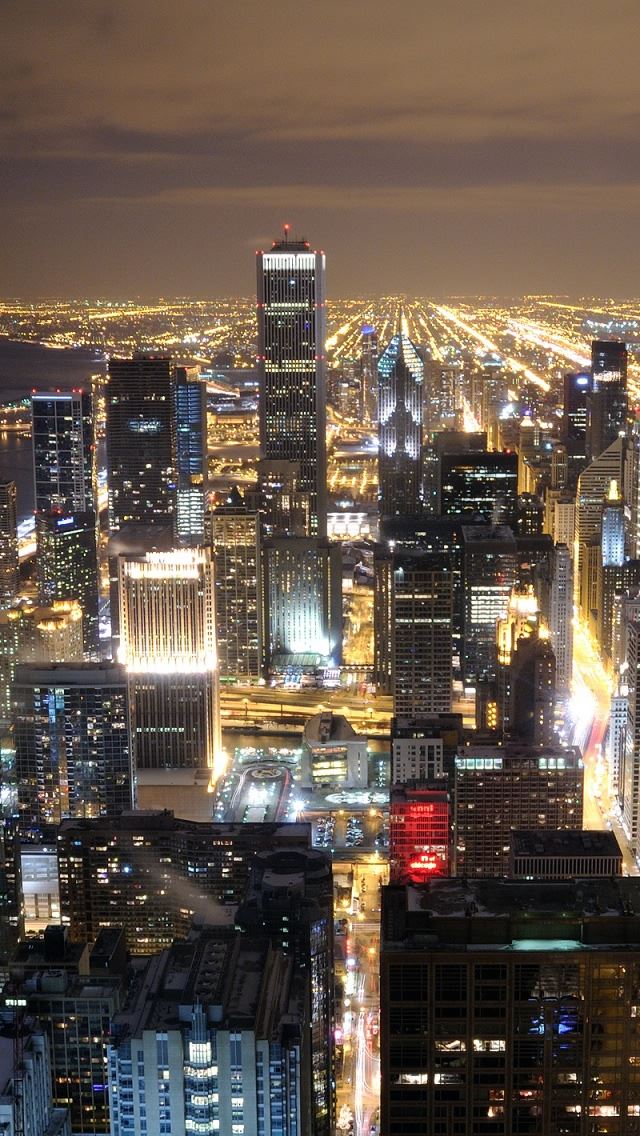 640x1136 Chicago Skyline From John Hancock -  iPhone Wallpaper