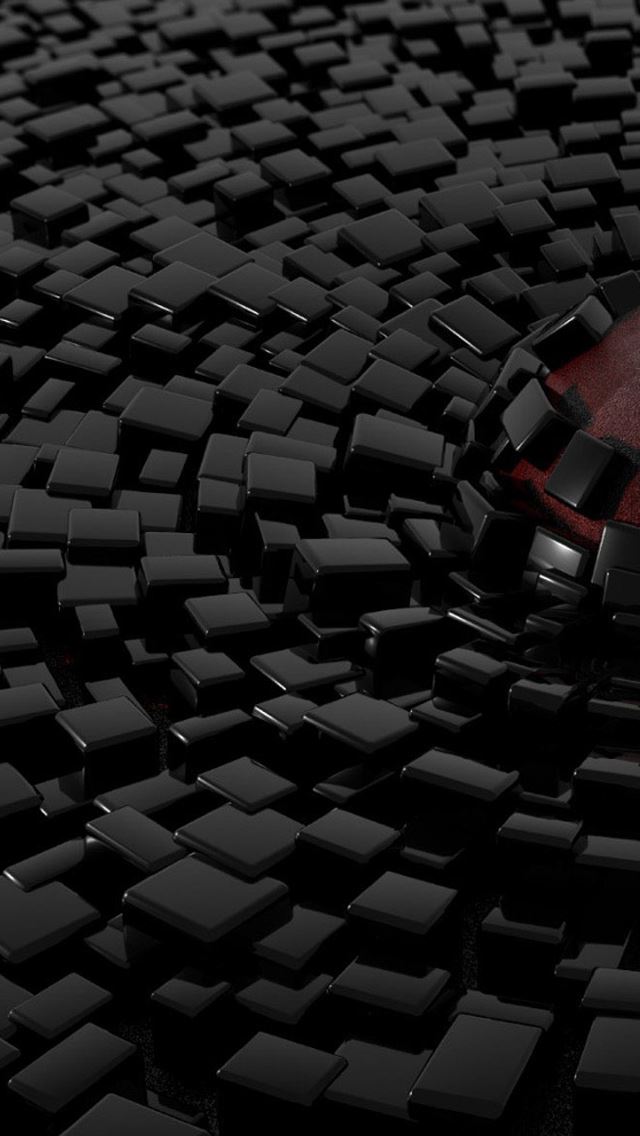 640x1136 Sphere Sinking in Cubes - sphere iPhone Wallpaper