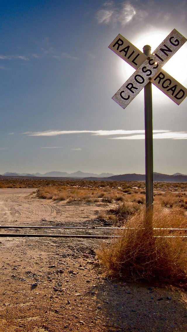 640x1136 Railroad Crossing - railroad iPhone Wallpaper