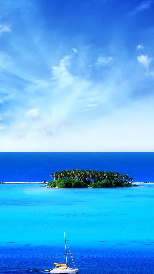 640x1136 Small island during the summer - island iPhone Wallpaper