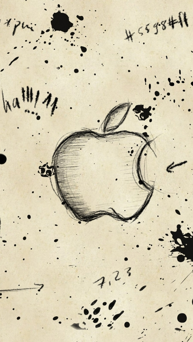 Apple Sketch iPhone wallpaper 