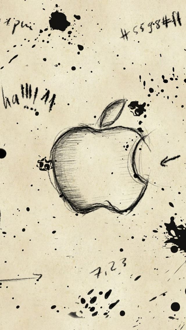 640x1136 Apple Sketch -  iPhone Wallpaper