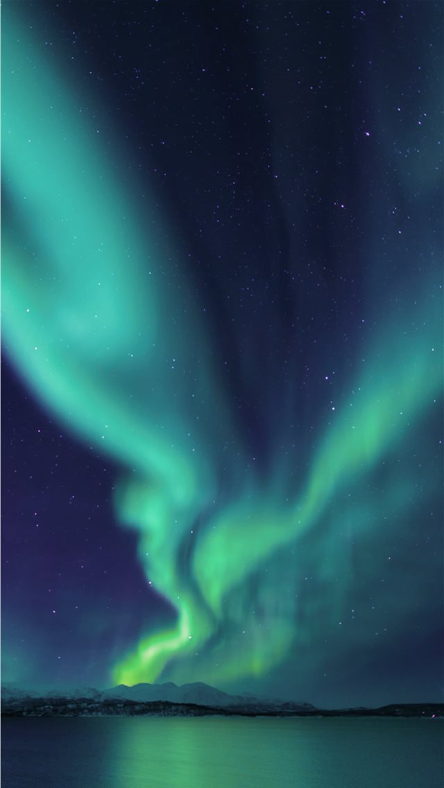 640x1136 photograph of aurora lights - sweden iPhone Wallpaper