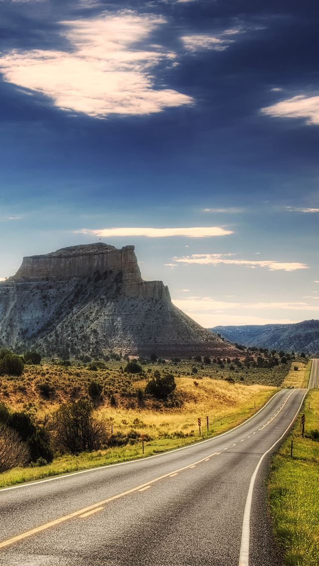 640x1136 Quiet Road - mountain iPhone Wallpaper