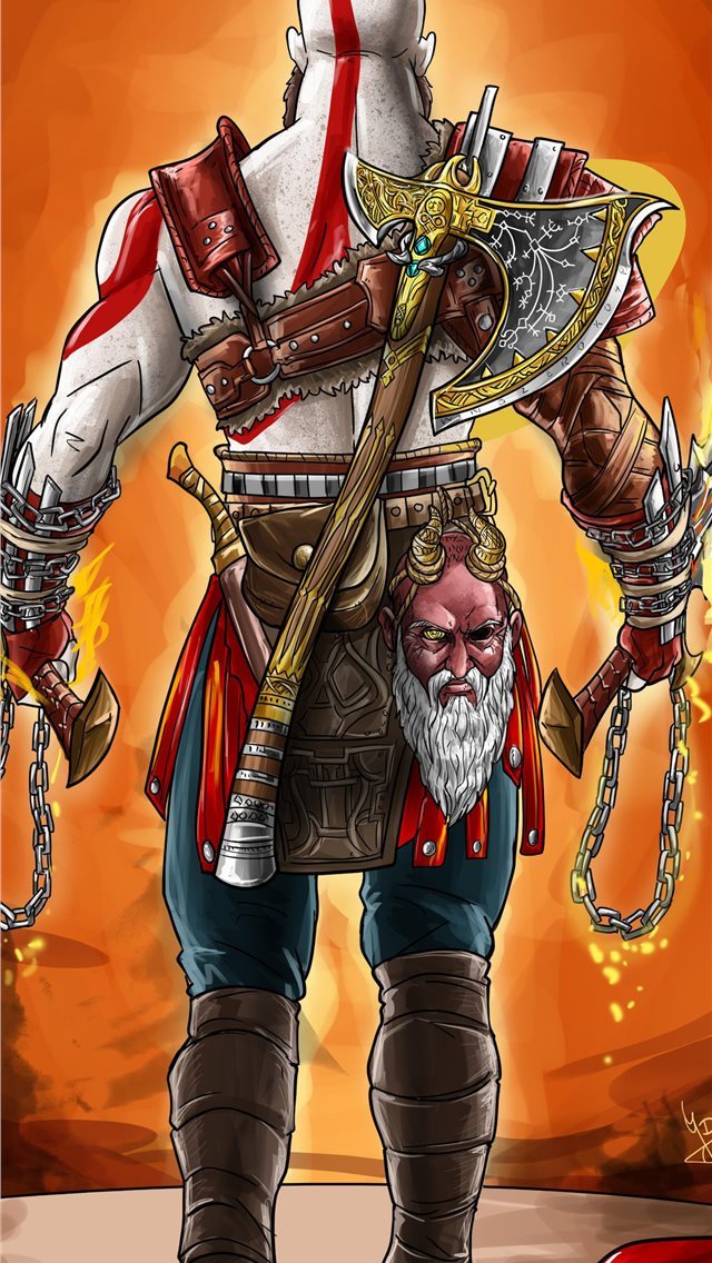 640x1136 god of war 4 digital art 4k - ps games iPhone Wallpaper