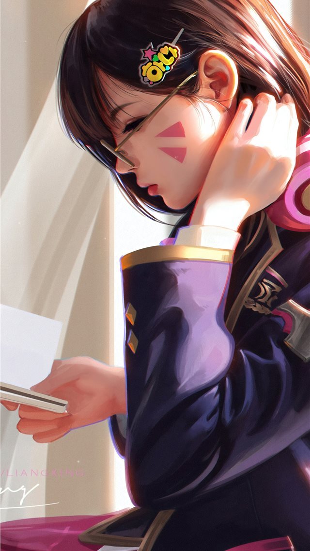 640x1136 dva overwatch reading book - overwatch iPhone Wallpaper