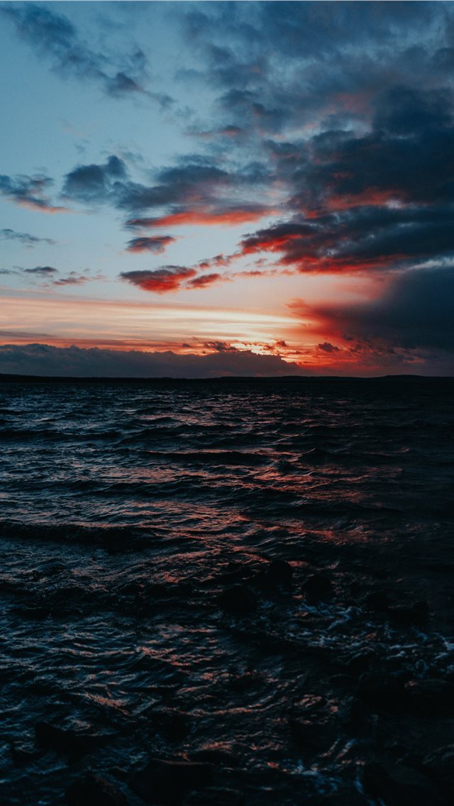 640x1136 body of water under grey sky - cloud iPhone Wallpaper