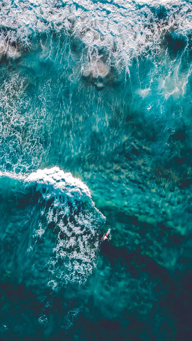 wavy ocean in aerial photography iPhone wallpaper 