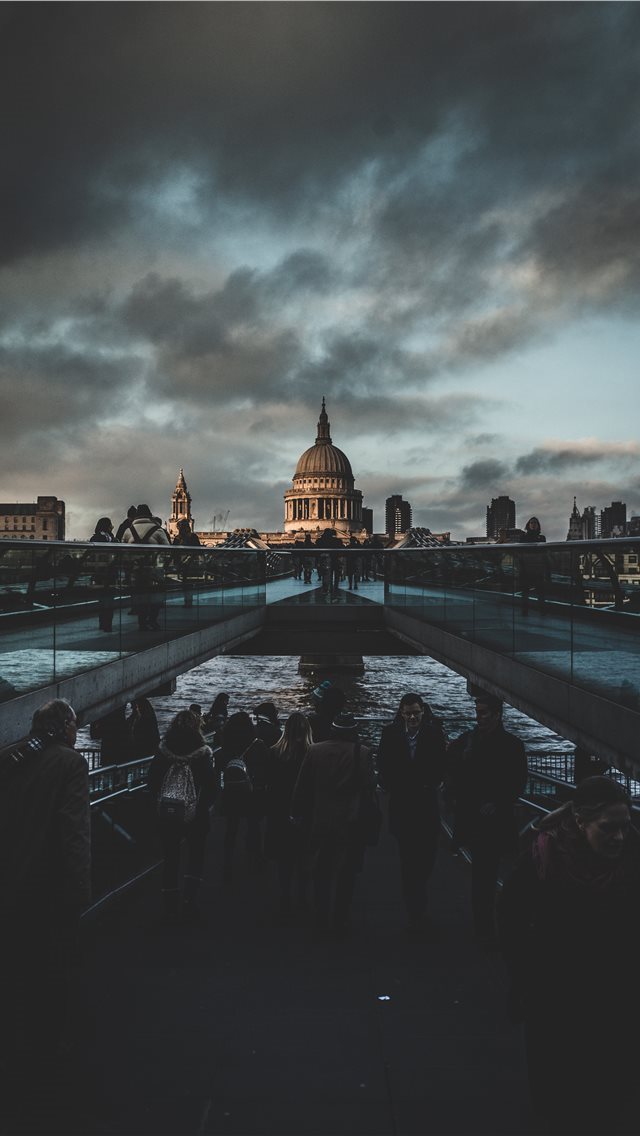 640x1136 people standing near building -  iPhone Wallpaper