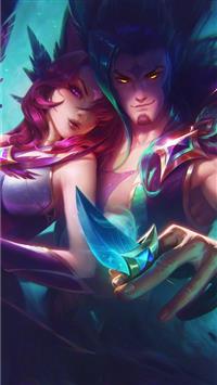 star guardian xayah and rakan league of legends wallpaper