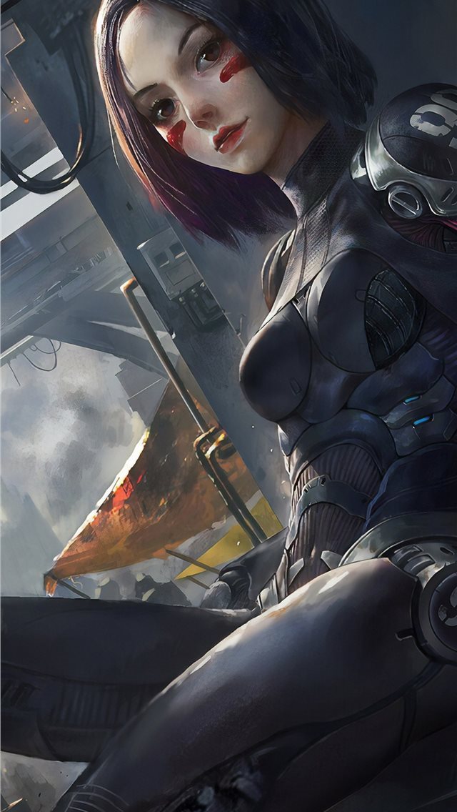 640x1136 alita battle angel artwork 4k - digital art iPhone Wallpaper