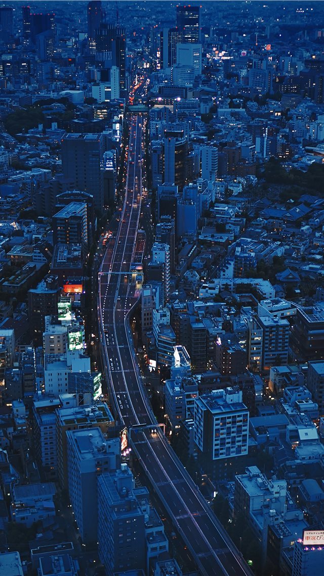 640x1136 aerial photo of city - mountain iPhone Wallpaper
