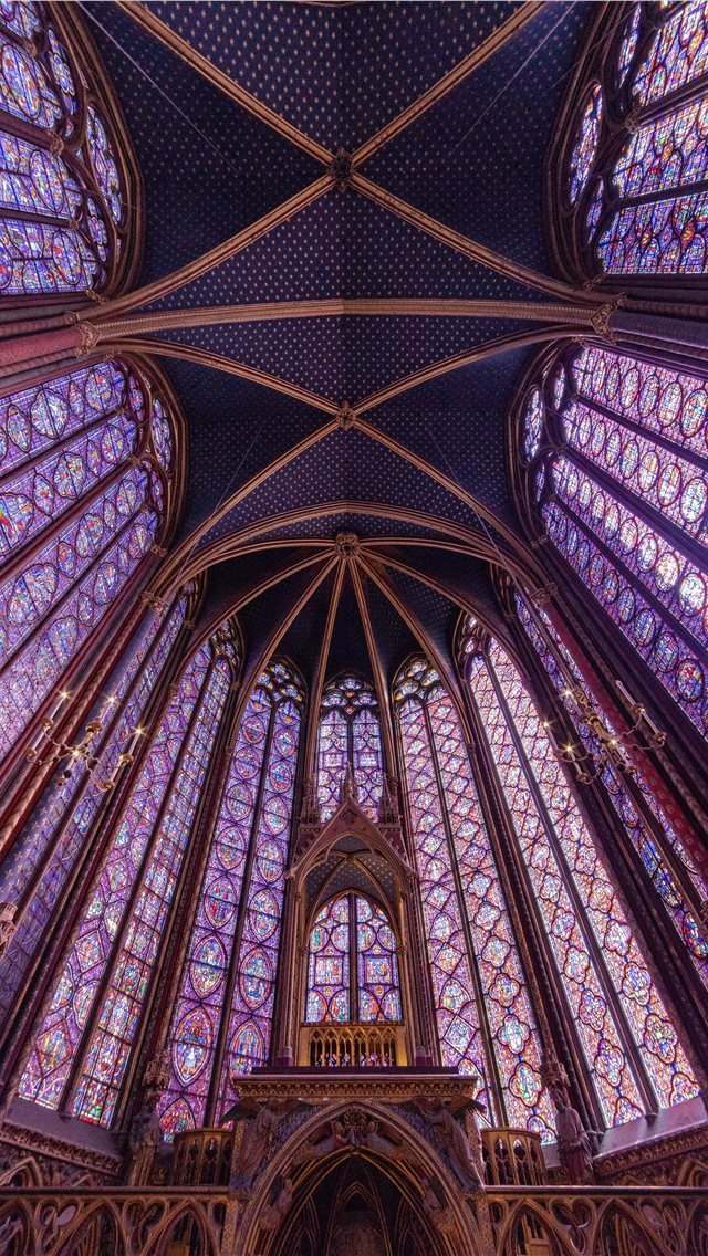 640x1136 blue and brown building interior - france iPhone Wallpaper