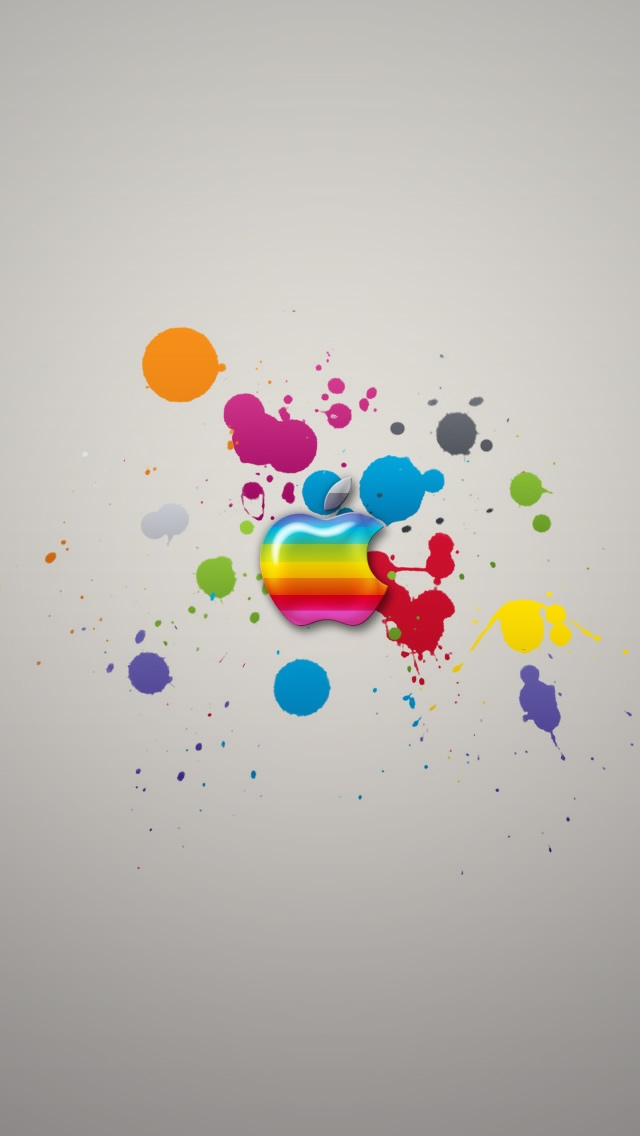 Glossy Apple Colorful Splash iPhone wallpaper 